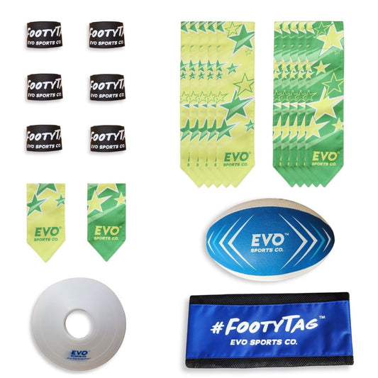 FootyTag - Kids Outdoor Games Rugby Tag Kit Destiny - 6 Players - Evo Sports Co